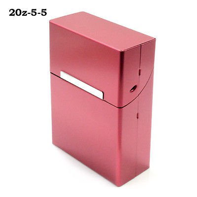 Red Travel Magnetic Cigar 20PCS Cigarette Case Holder Pocket Aluminum Box (261243098542)