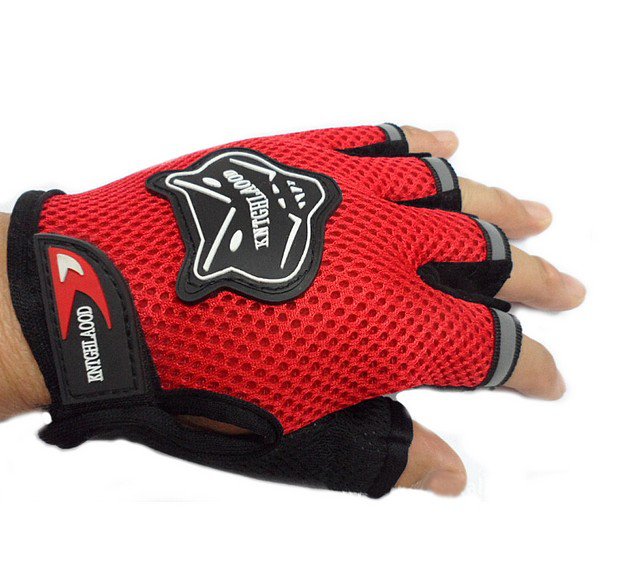 Red Bicycle Bike Fitness Anti Slip Half Finger Exercise Workout Sport Gloves (BICP049223)