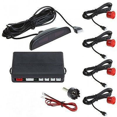 Red Car Parking Sensor Assistance Reverse Backup Radar Monitor System (TOM-parking sensor Red )