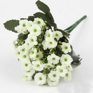 1 White Bouquet Artificial Orchid Silk Flower Leaf Home Decor (301246432698)