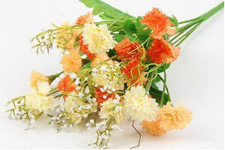 Orange Artificial Chrysanthemum Carnation 23 Head Flower Bush Bouquet Home Wedding(291193054339)