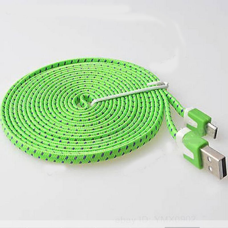 Green Braided 3FT/1M Micro USB Cable For Galaxy S4 3 2 Note II Dealsbest