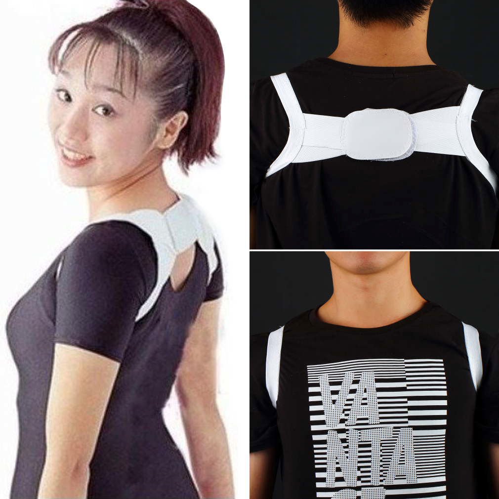 Adjustable Therapy Back Support Brace Belt Band Posture Shoulder Corrector