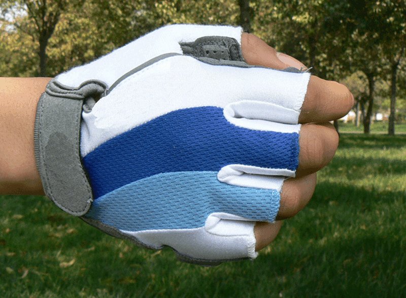 Size L Cycling Bicycle Bike Motorcycle Gel Silicone Half Finger Fingerless Gloves DB