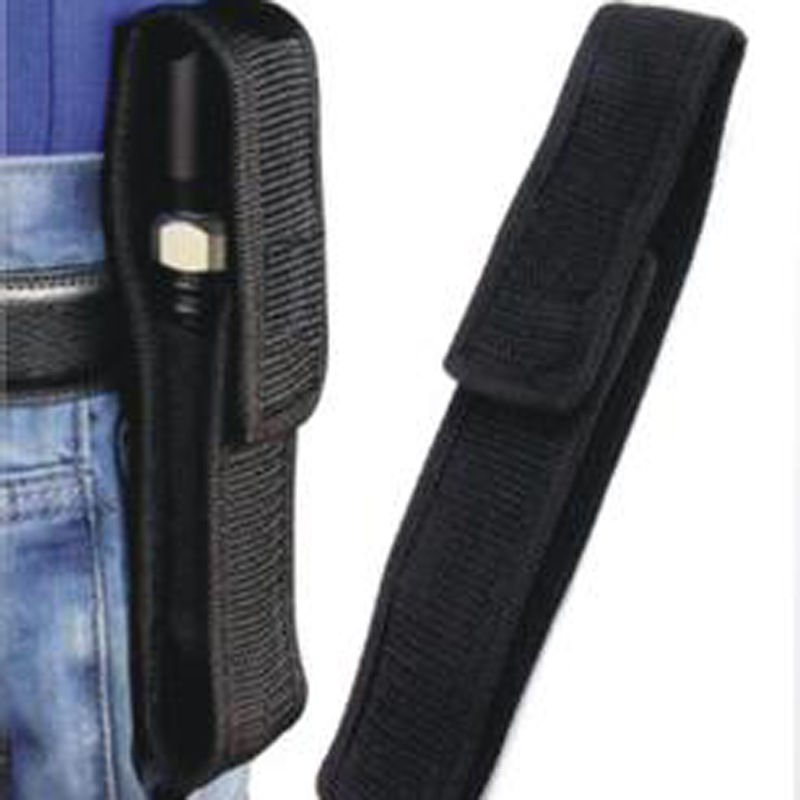 14cm Black Nylon Holster Holder Case Belt Velcro Pouch for LED Flashlight Torch DB