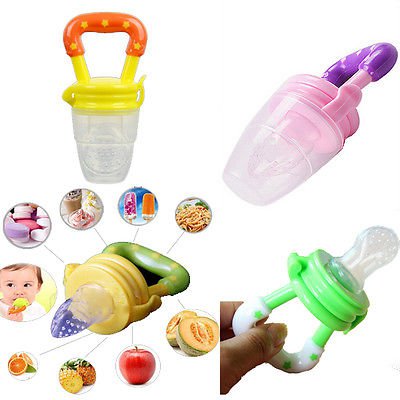 1 x Size M Yellow Color Baby Pacifiers for feeding Baby Nibbler Feeder Feeding Tool DB