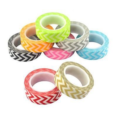 1 Roll Gray Washi Sticky Paper Masking Adhesive Decorative Tape Scrapbooking DB
