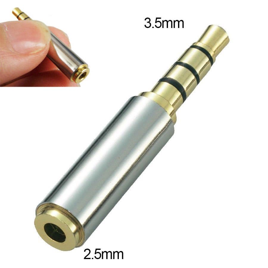 5 X Gold 3.5mm Male to 2.5mm Female Stereo Audio Headphone MIC Adapter Converter DB