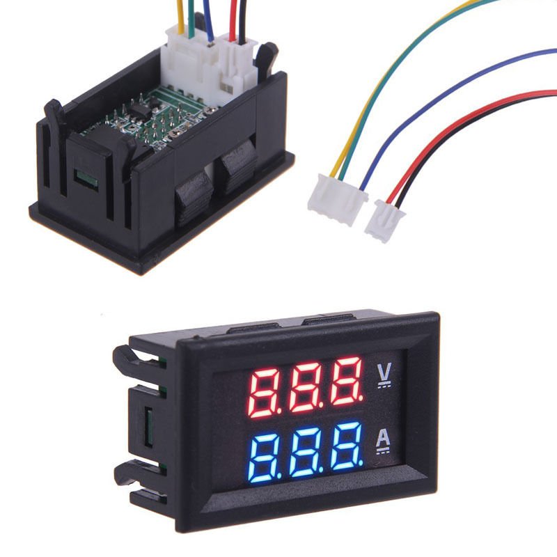 00V 100A Red + Blue LED DC Digital Display Ammeter Voltmeter Amp Volt Meter DB