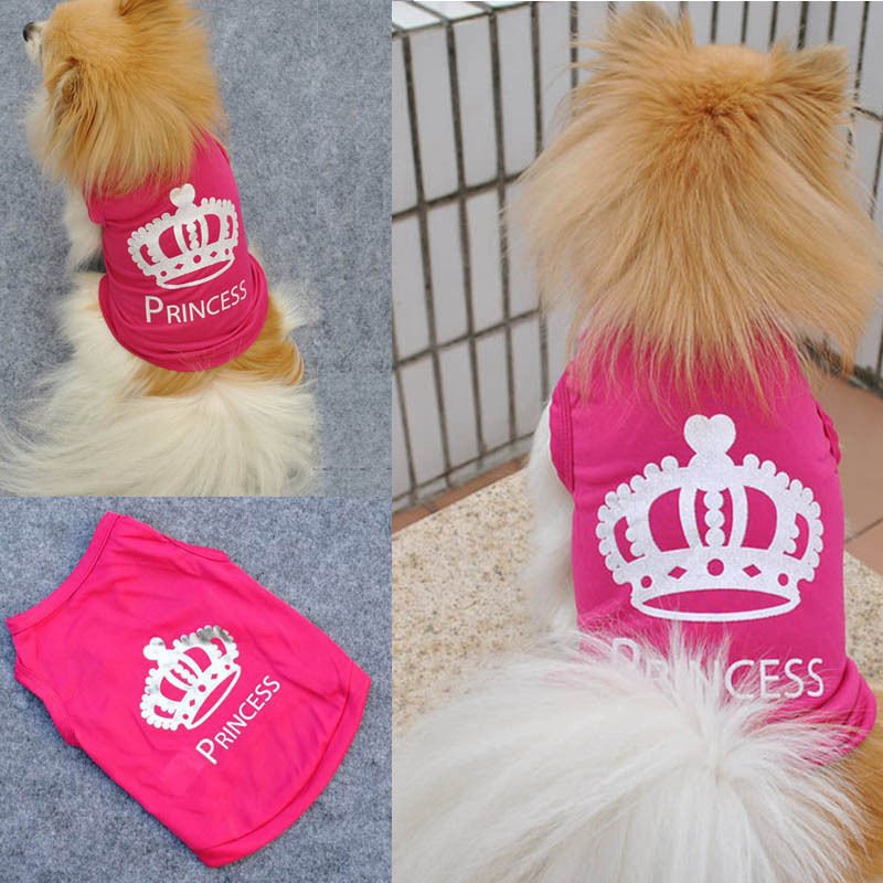 Size XS Dog Cat Princess T-shirt Clothes Costumes Outfit Vest Summer Coat