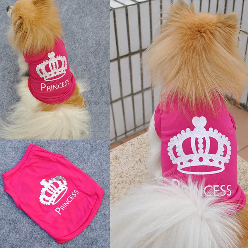 Size L Dog Cat Princess T-shirt Clothes Costumes Outfit Vest Summer Coat