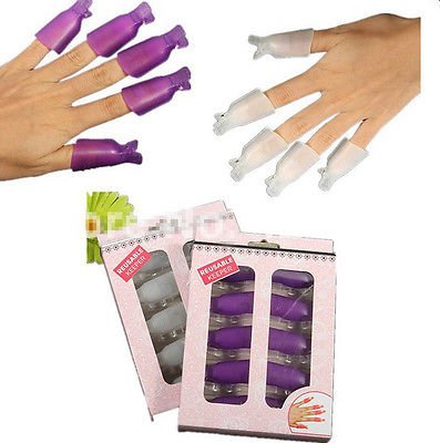 10Pc Acrylic Nail Art Smart Soak Off Clip Cap UV Gel Polish Remover Wrap Green Color