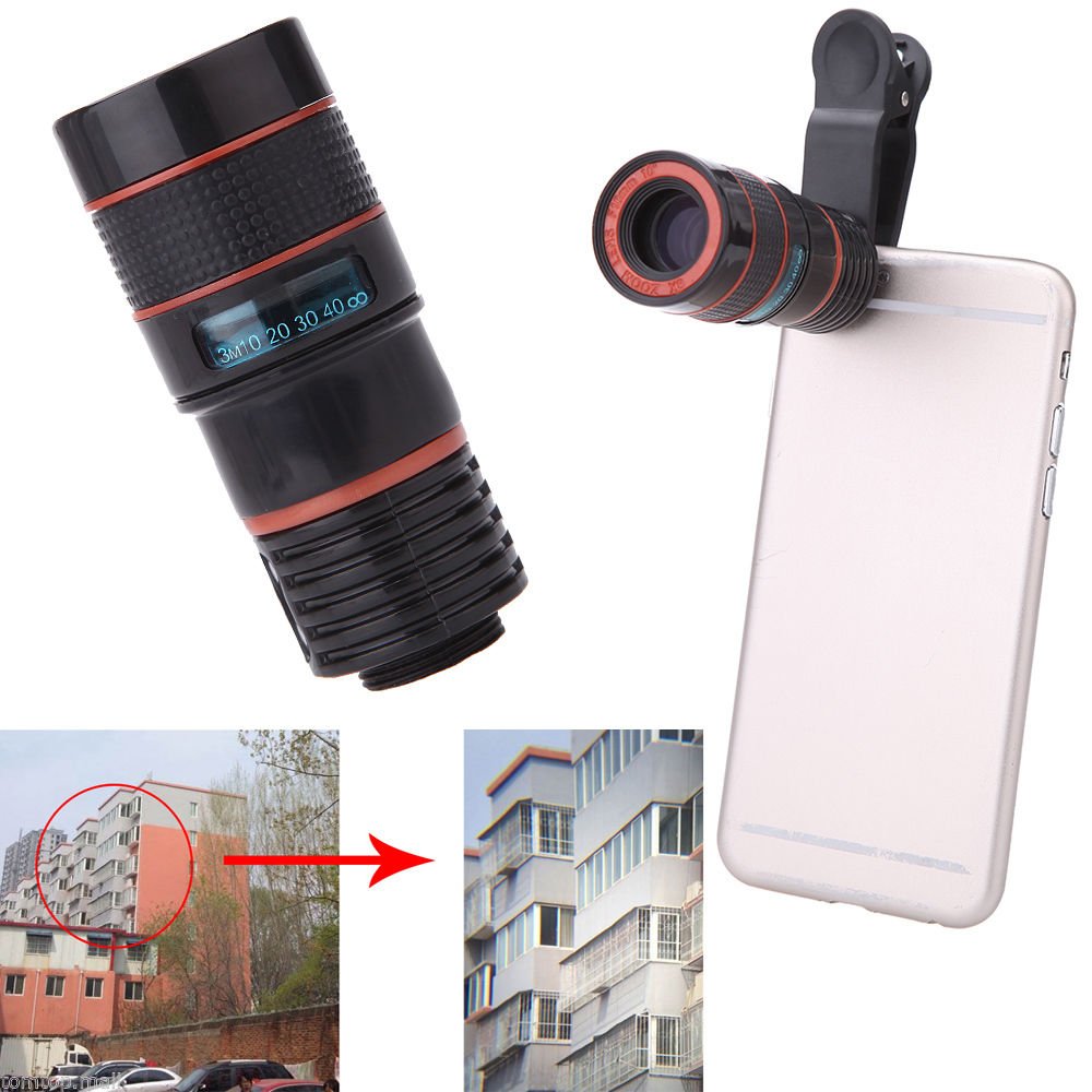 Clip On 8X Zoom Phone Telephoto Camera Lens for iPhone Samsung HTC
