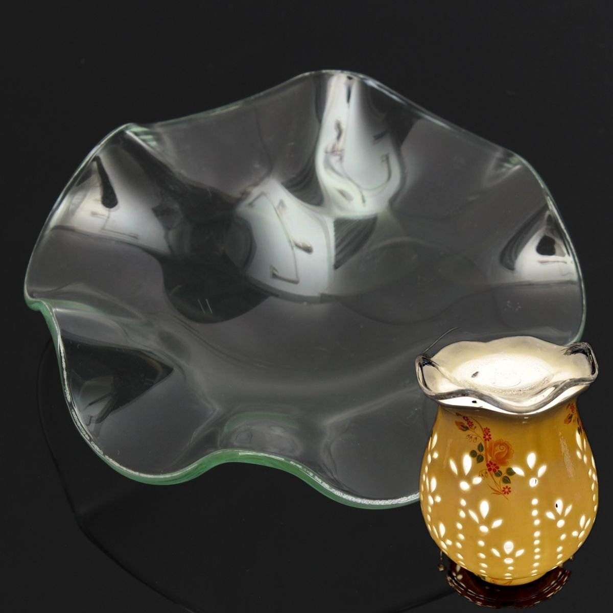 Replacement Glass Dish For Electric Fragrance Diffuser Lamp Oil Tart Warmers db