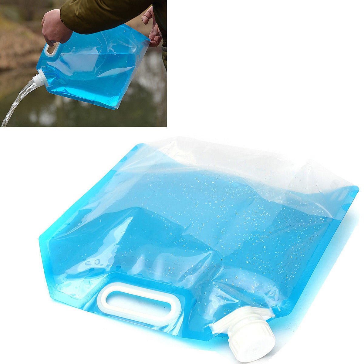 5L Folding Drinking Water Bag Container Bladder Reservoir Outdoor Camping Hiking db