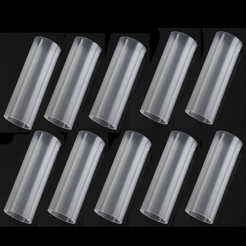 10 Pcs Plastic 18650 Battery Tube For Flashlight Torch Lamp Light White 6 cm DB