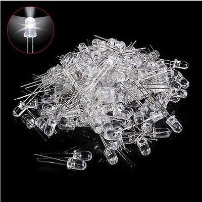 100pcs Ultra Bright Round White LED Emitting Diode Electronic Light Bulb 5mm db
