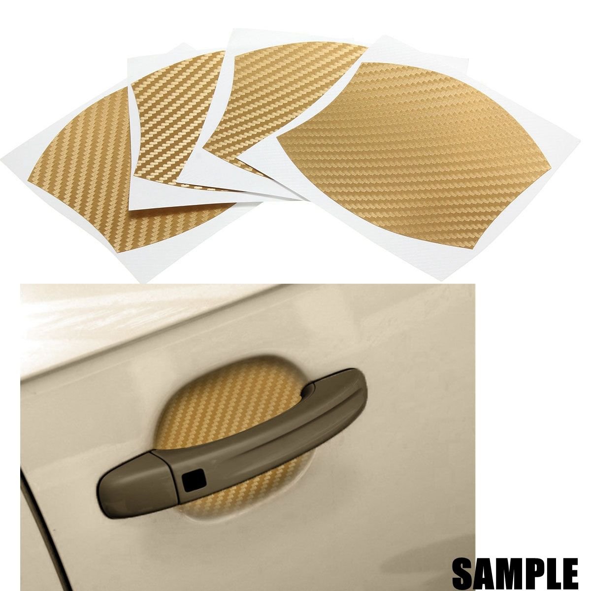 4 Pcs Car Door Handle Scratch Cover Guard Protector Molding Trim Adhesive Removable White Color db