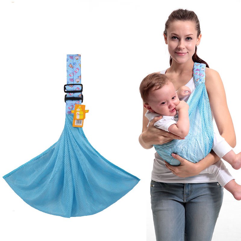 Newborn Infant Baby Sling Carrier Wrap Breathable Ergonomic Kid Pouch Bag Beige Bear x 1