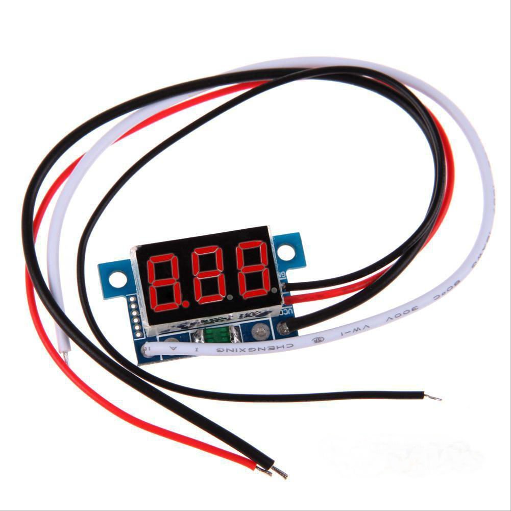 DC 0 To 999mA Red LED Panel Meter Mini Digital Ammeter 3-30V Amp Wire Lead Cord db