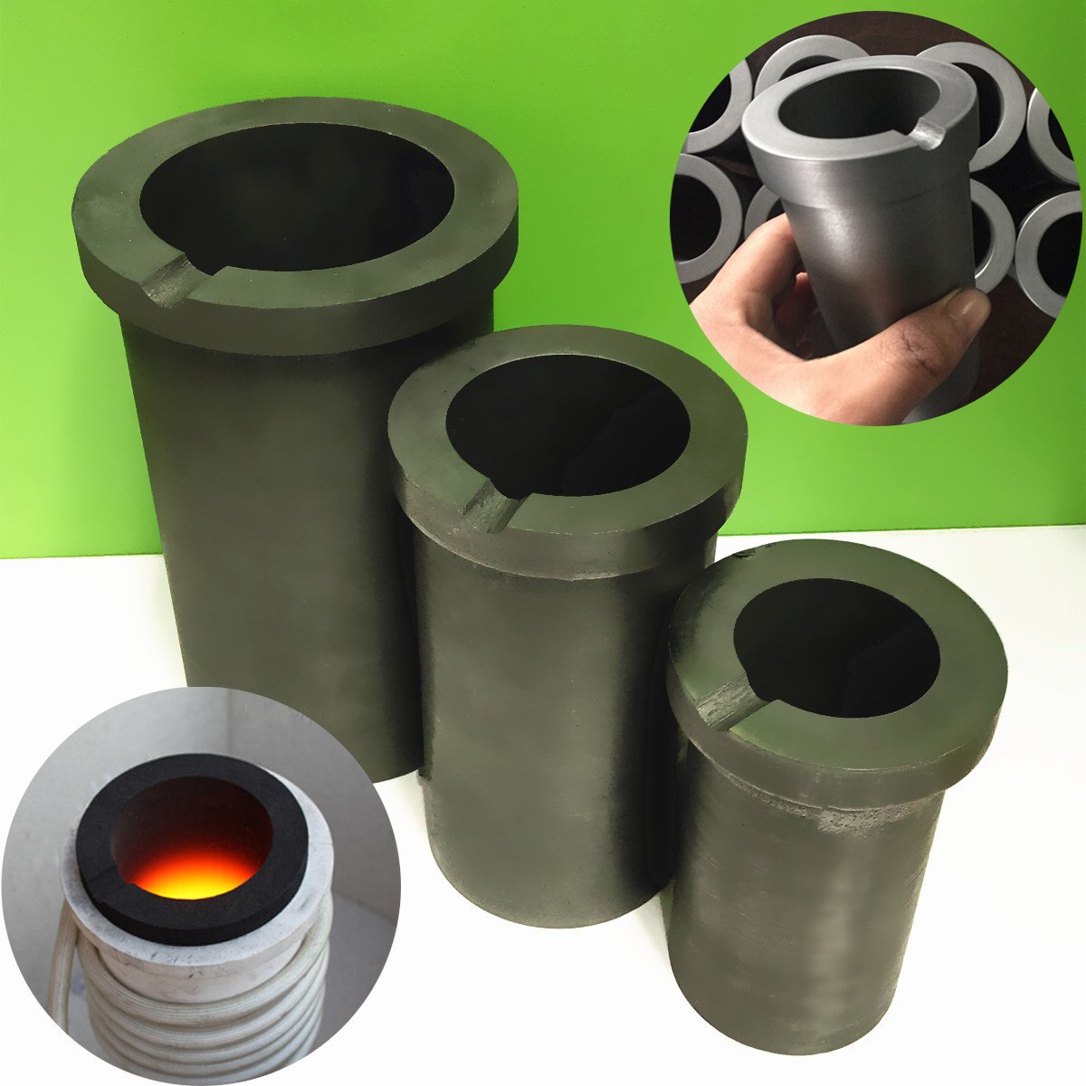 1 Pcs Graphite Crucible 1KG Metal Melting Gold Silver Scrap Casting Mould Melt X1 DB
