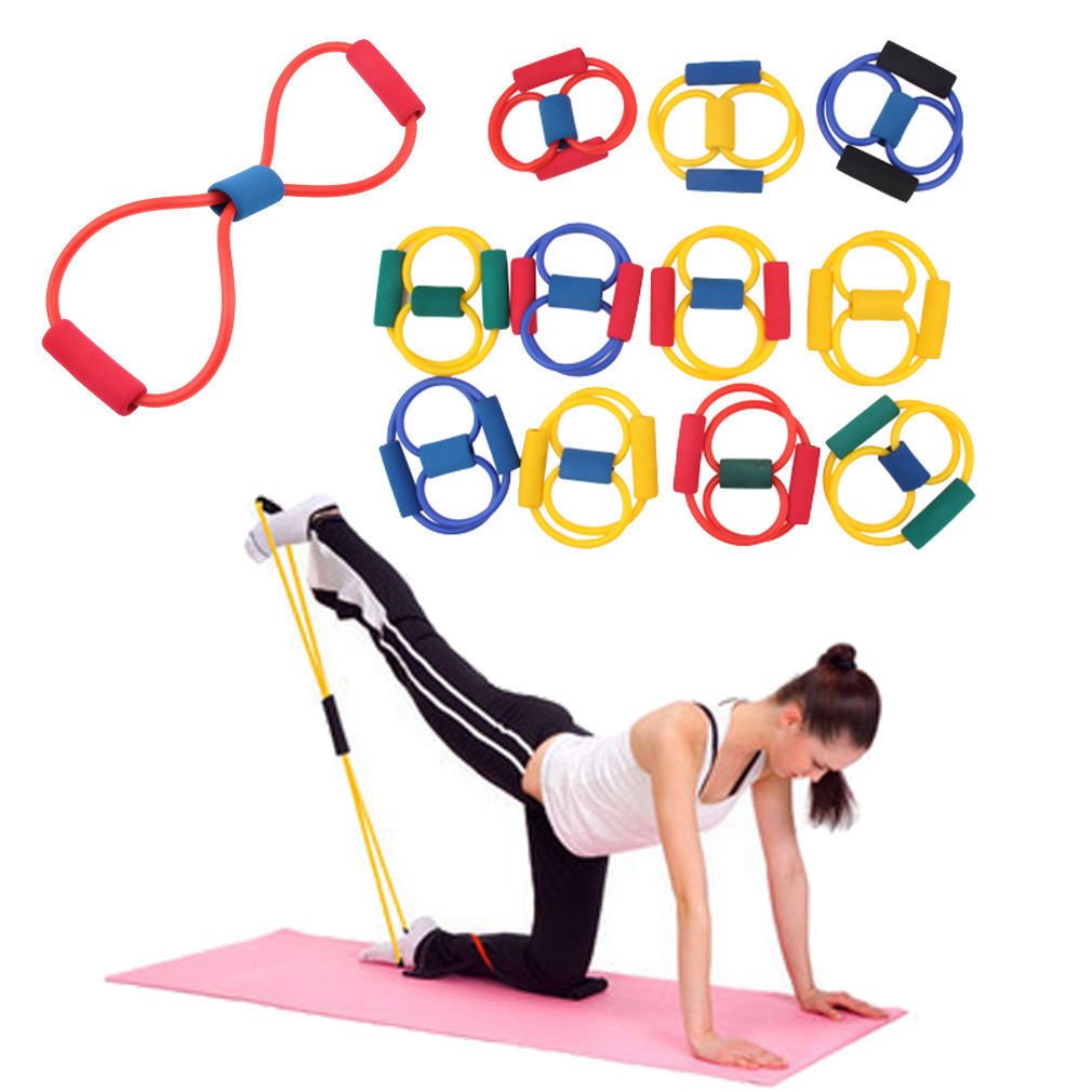 Resistance Bands Stretch Tube Fitness Workout Exercise For Yoga Training Blue Color