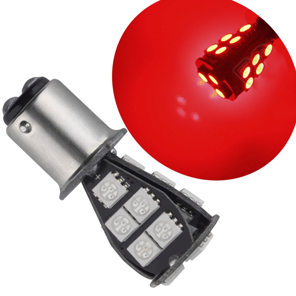 2 Pcs 1157 BAY15D P21/5W 18SMD CANBUS Error Free Brake Tail Car LED Light Bulb Red db