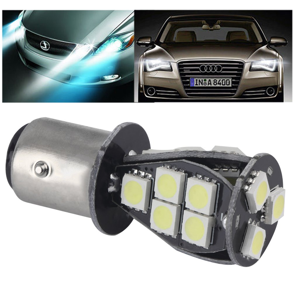 2 Pcs 1157 BAY15D P21/5W 18SMD CANBUS Error Free Brake Tail Car LED Light Bulb White db