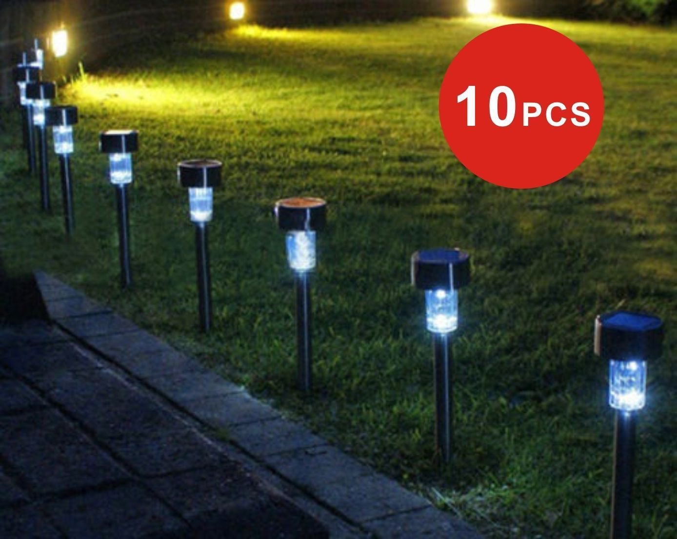10X Solar LED Garden Lamp Spot Light Party Path Outdoor Spotlight Lawn Landscape db