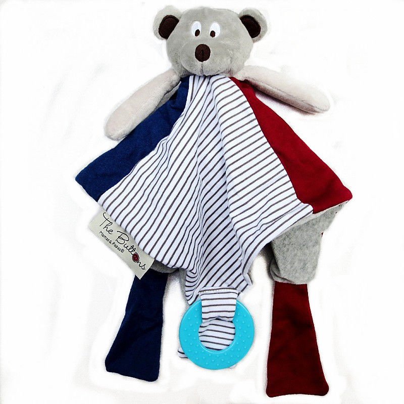 1 x Infant Baby Toddler Kid Rattle Soft Plush Blanket Bear Doll Toy db