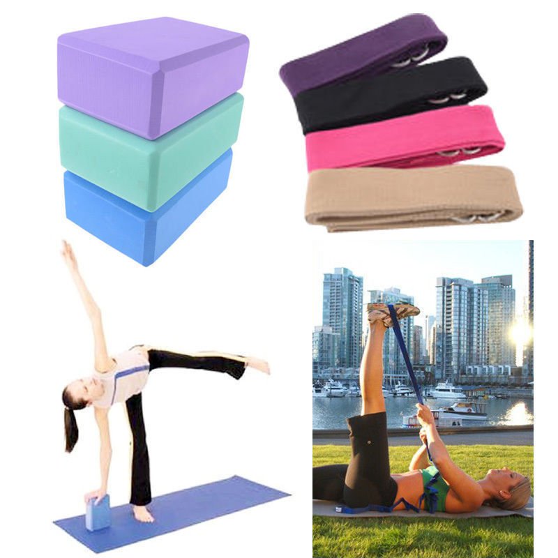Blue Yoga Block Brick Foaming Foam Home Exercise Practice Fitness Sport Tool One Pcs db