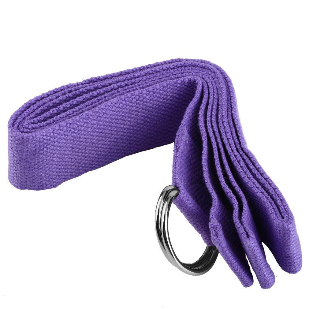 Purple Yoga Strach Belt Home Exercise Practice Fitness Sport Tool One Pcs db