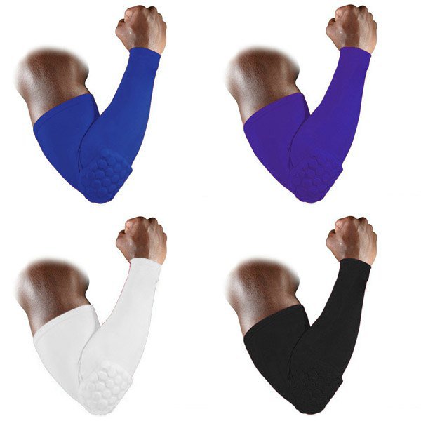 Honeycomb Pad Crashproof Football Basketball Shooting Arm Sleeve Elbow Support 1 Pcs Black Size L