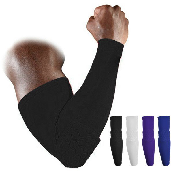 Honeycomb Pad Crashproof Football Basketball Shooting Arm Sleeve Elbow Support 1 Pcs BlUE Size XL