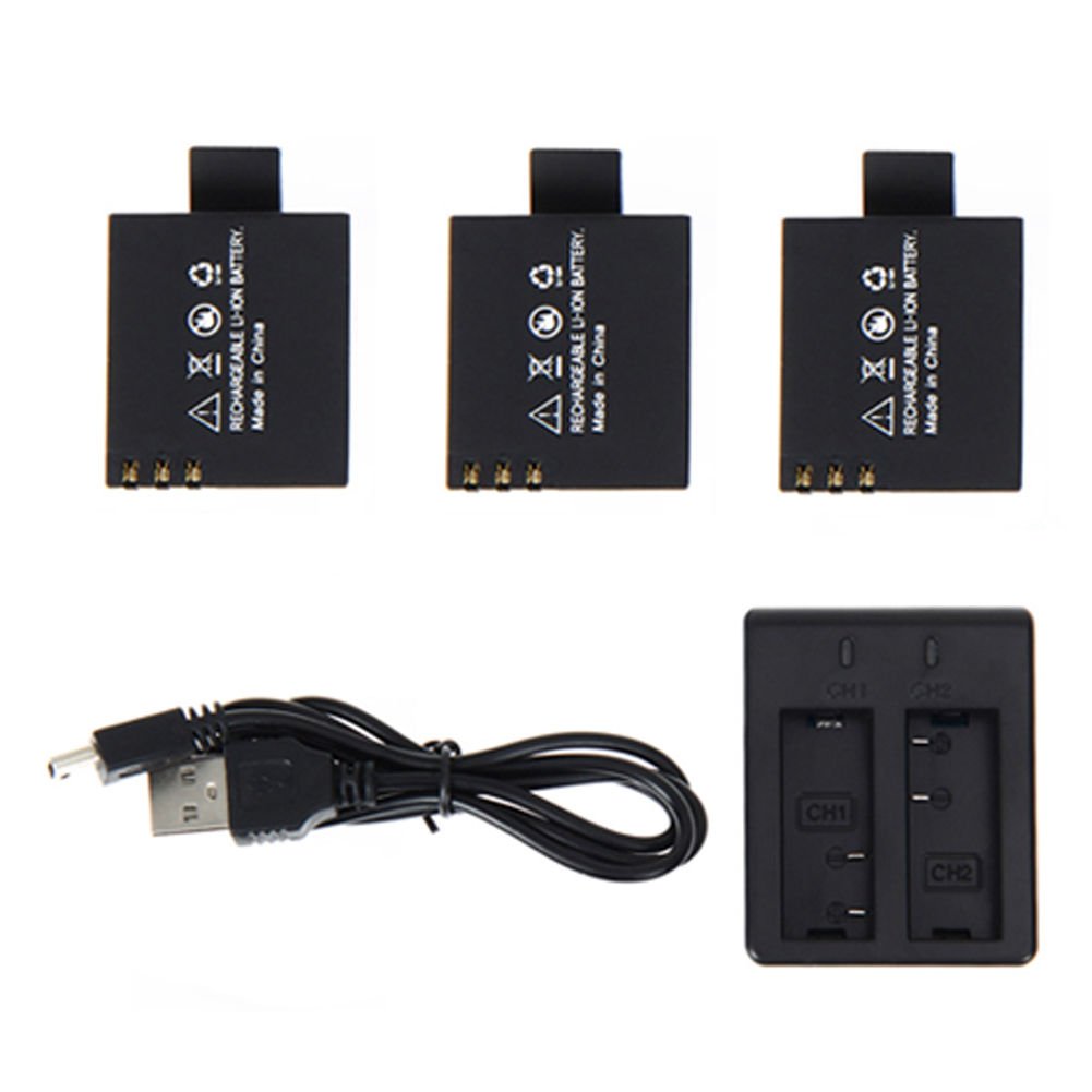 3.7V 900mAh Li-ion Battery + Dual Charger for SJ4000 SJ5000 SJ6000 Sport Camera db