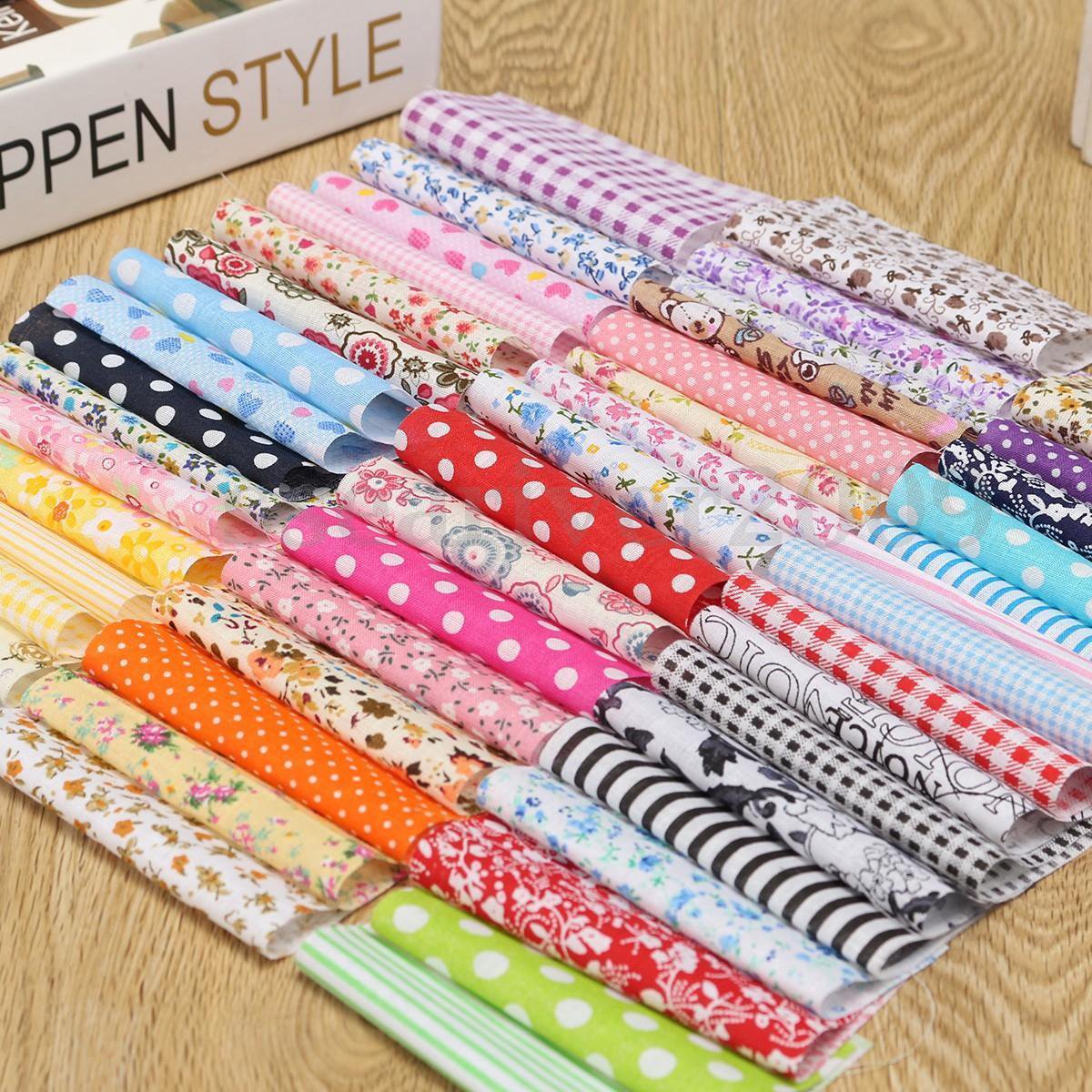 50Pcs 10x10cm Random Pattern Cotton Fabric Bundle Patchwork For Crafts & Sewing dbd
