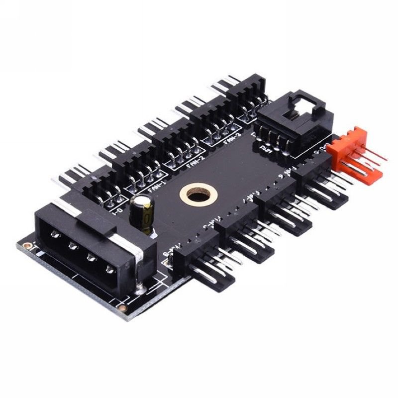 SATA Power 10x 4Pin Male Computer PC Fan HUB PWM Cooling Fan Controller Splitter hh