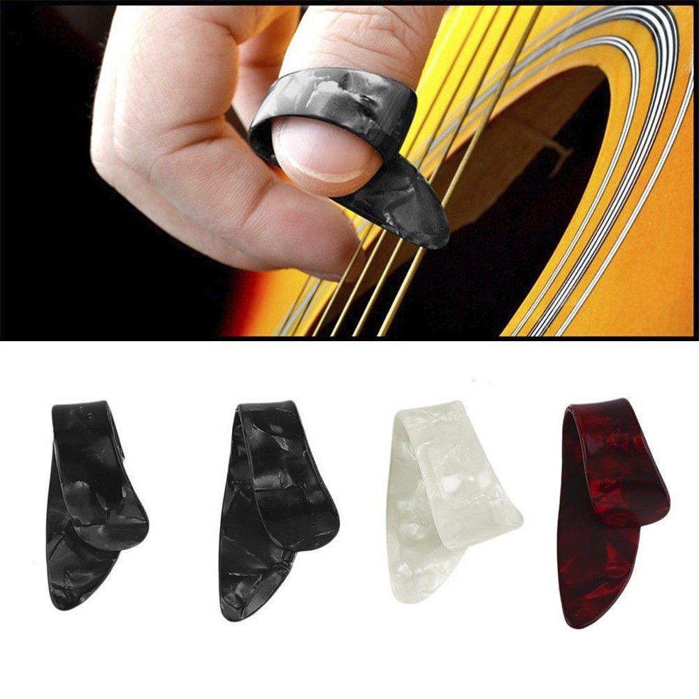 3 Finger Picks + 1 Thumb Pick Plectrums Guitar Plastic Set new