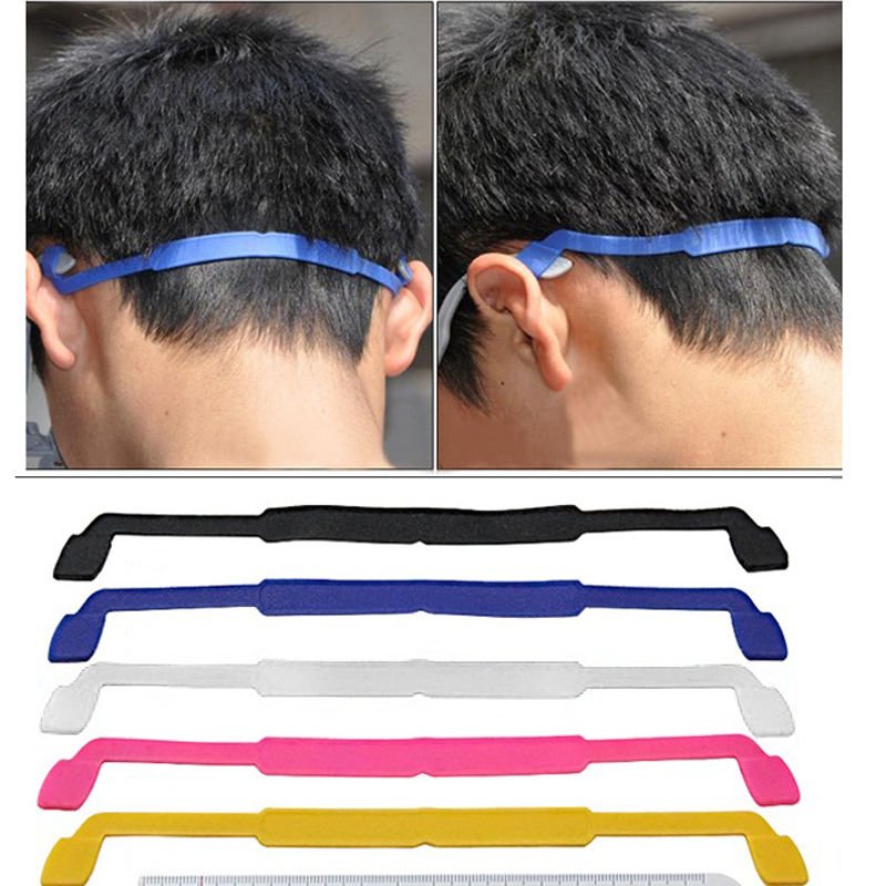 2 x Silicone Eyeglasses Strap Glasses Sunglasses Sports Band Cord Holder random color