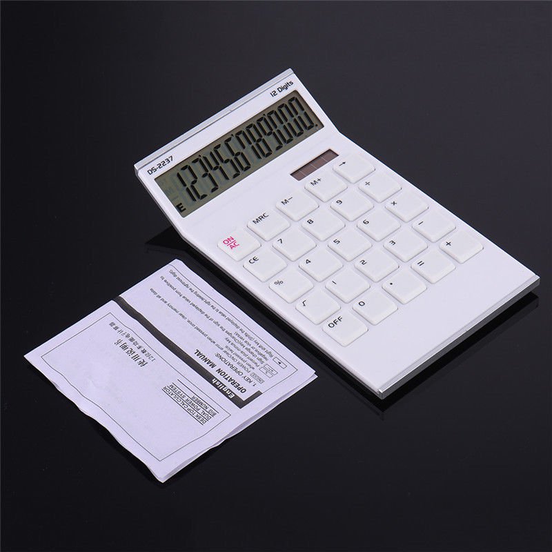 12 Digit Desk Calculator white