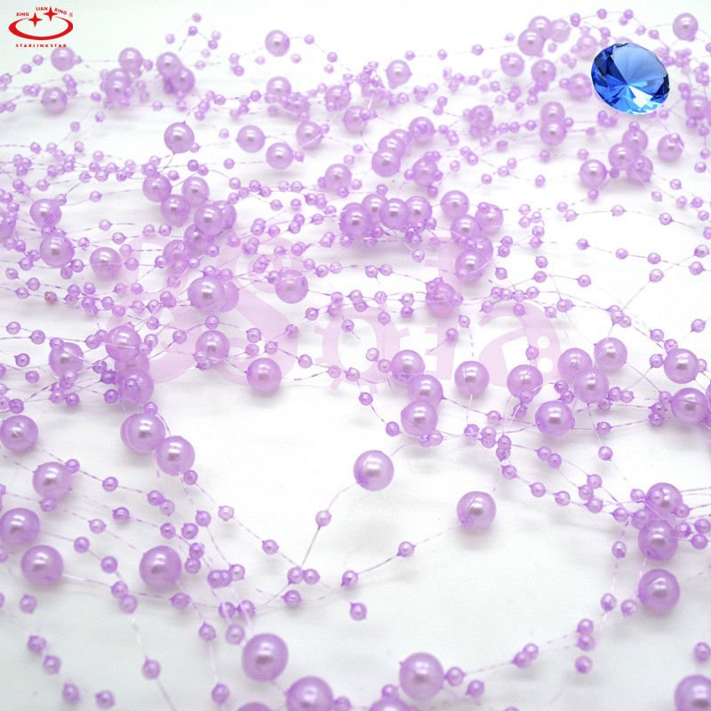 5M Wedding Pearl Acrylic Wedding Party Decoration Purple color x3