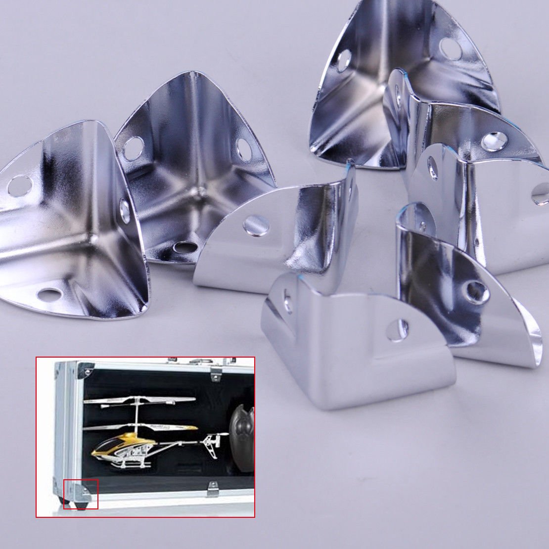 8 pcs Metal Corner Brackets Angle Brace Protector Trunk Box Case Chest Flightcaseee