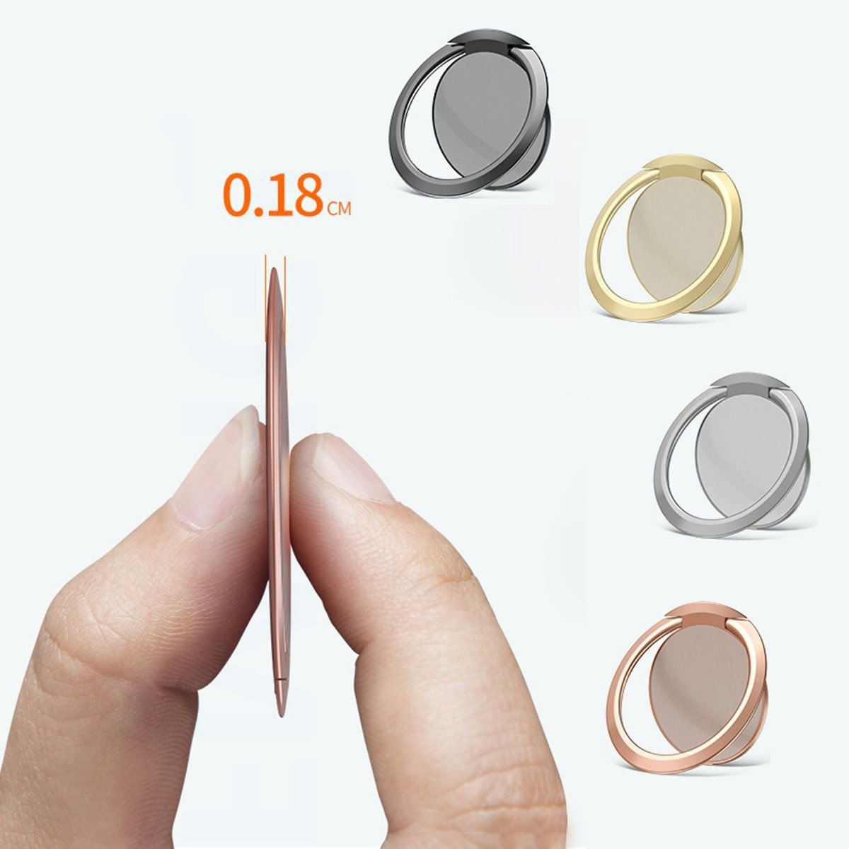 1 Pcs Ultra Thin Magnetic Phone Holder Mount Finger Ring Stand For Cell Phone Tablet