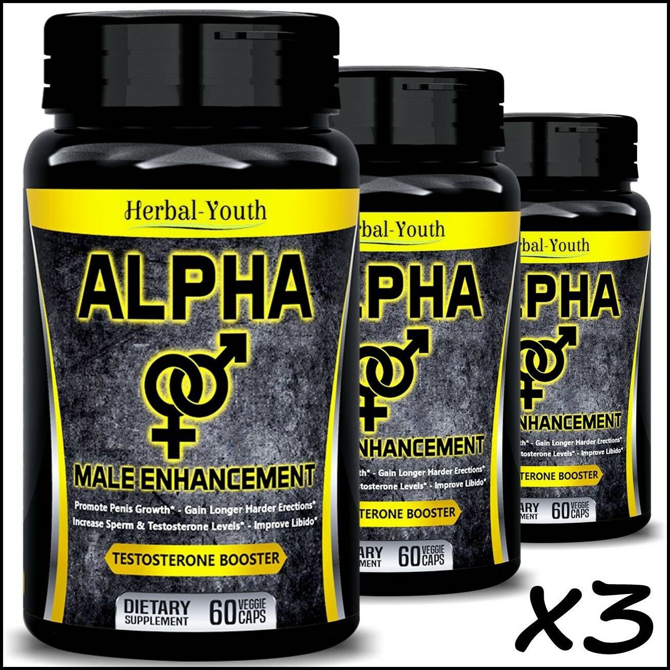 3 x MALE ENHANCEMENT CAPSULES BOOSTER ENLARGEMENT SEX PILLS BIG DICK 2 MONTHS SH