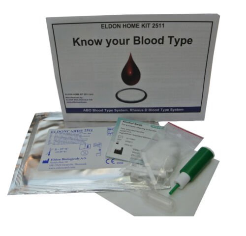 1 x Blood Type Test Kit Eldon Home Blood Group Testing Kit - CE Marked zz