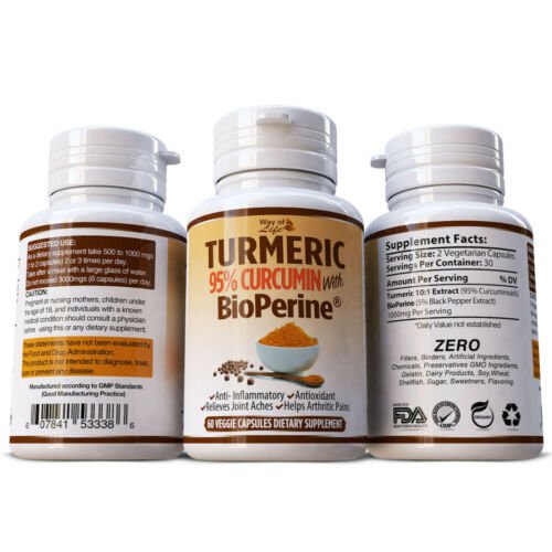 3 x TURMERIC BLACK PEPPER PILLS 95% CURCUMIN TUMERIC 10,000mg STRONGEST EXTRACT HERBAL