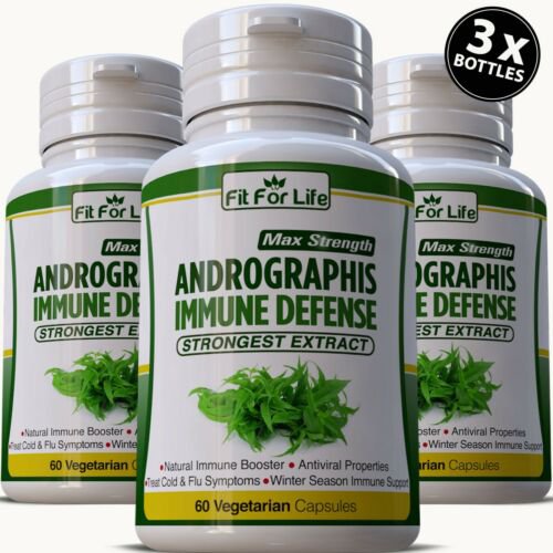 3 X HERBAL ANDROGRAPHIS PANICULATA CAPSULES IMMUNE SYSTEM DEFENSE SUPPORT VITAMINS PILLS