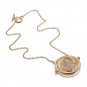 Harry Potter inspired Gold Time Turner necklace,Rotating Hourglass necklace