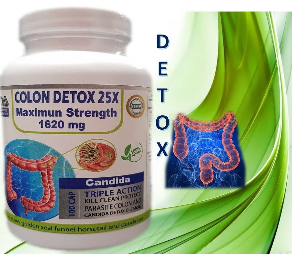 Detox Colon & Body Cleanse Maximum Strength Cleansing Diet Weight Loss 100 Pills