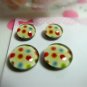 Beige Colourful polka dot Magnetic Earrings